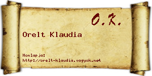 Orelt Klaudia névjegykártya